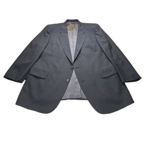 Vintage Hart Schaffner Marx 48R Black Wool Blazer Union Made USA 90s Classic